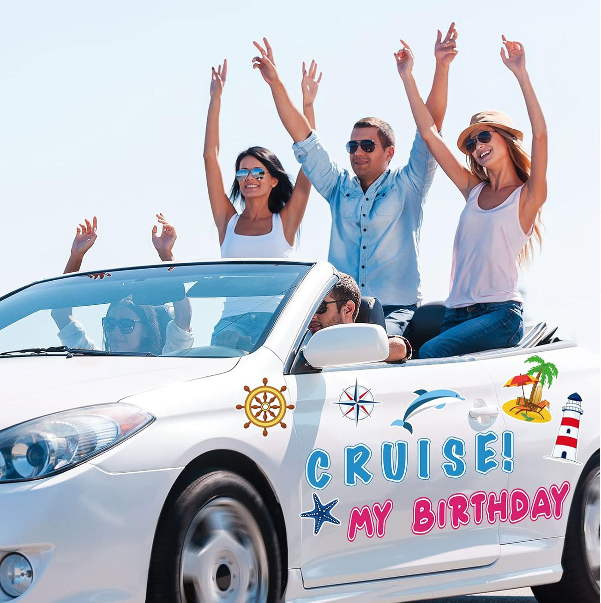 Xuhal 25 Pcs Birthday Cruise Door Magnets Decorations Funny Cruise Ship Door Magnets Magnetic