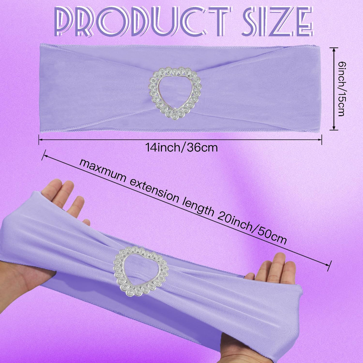 100PCS Spandex Chair Sashes Bows Universal Stretch Elastic Chair Cover Band Ties with Buckle Slider