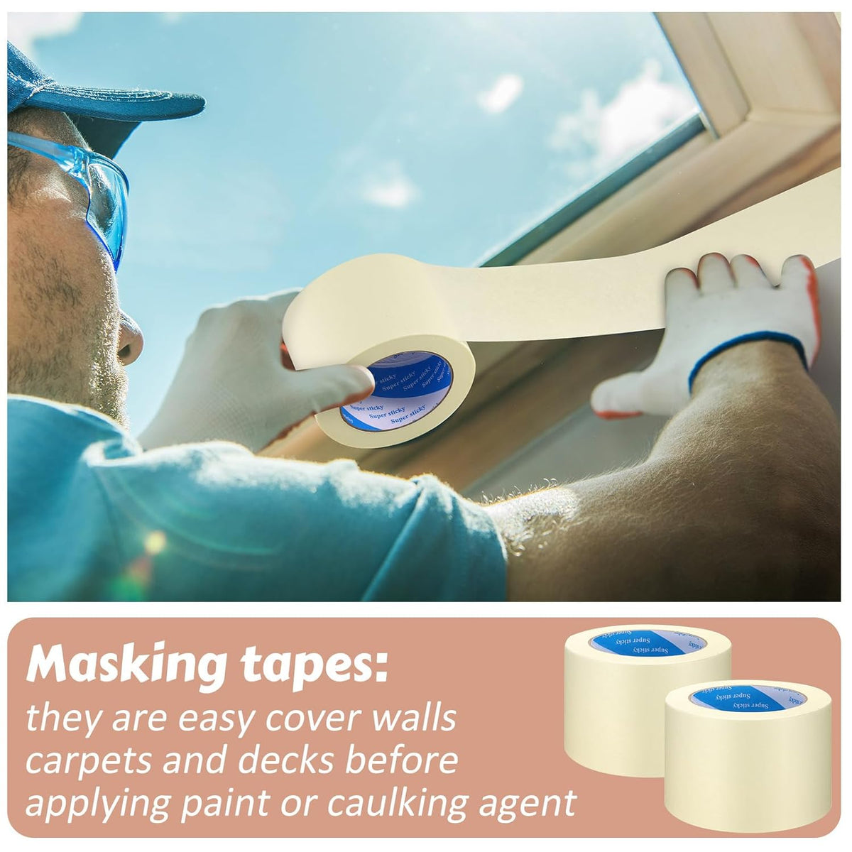 Masking Tape Bulk General Purpose Masking Painting Tape 55 Yards for Painting Home Office School