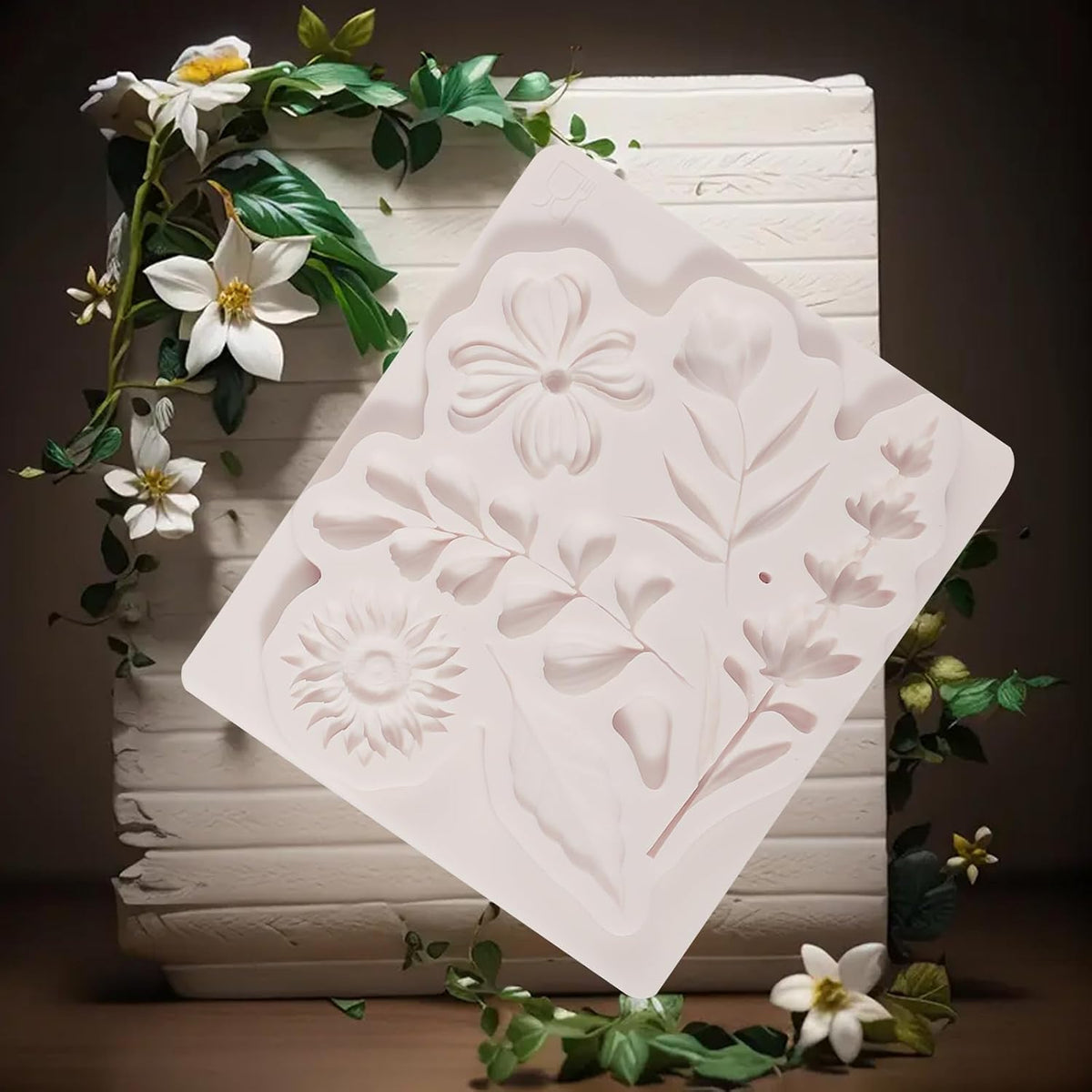 1 Pcs Flower Fondant Mold for Cake Decoration, Leaf Chocolate Silicone Mold, Exquisite Flower and