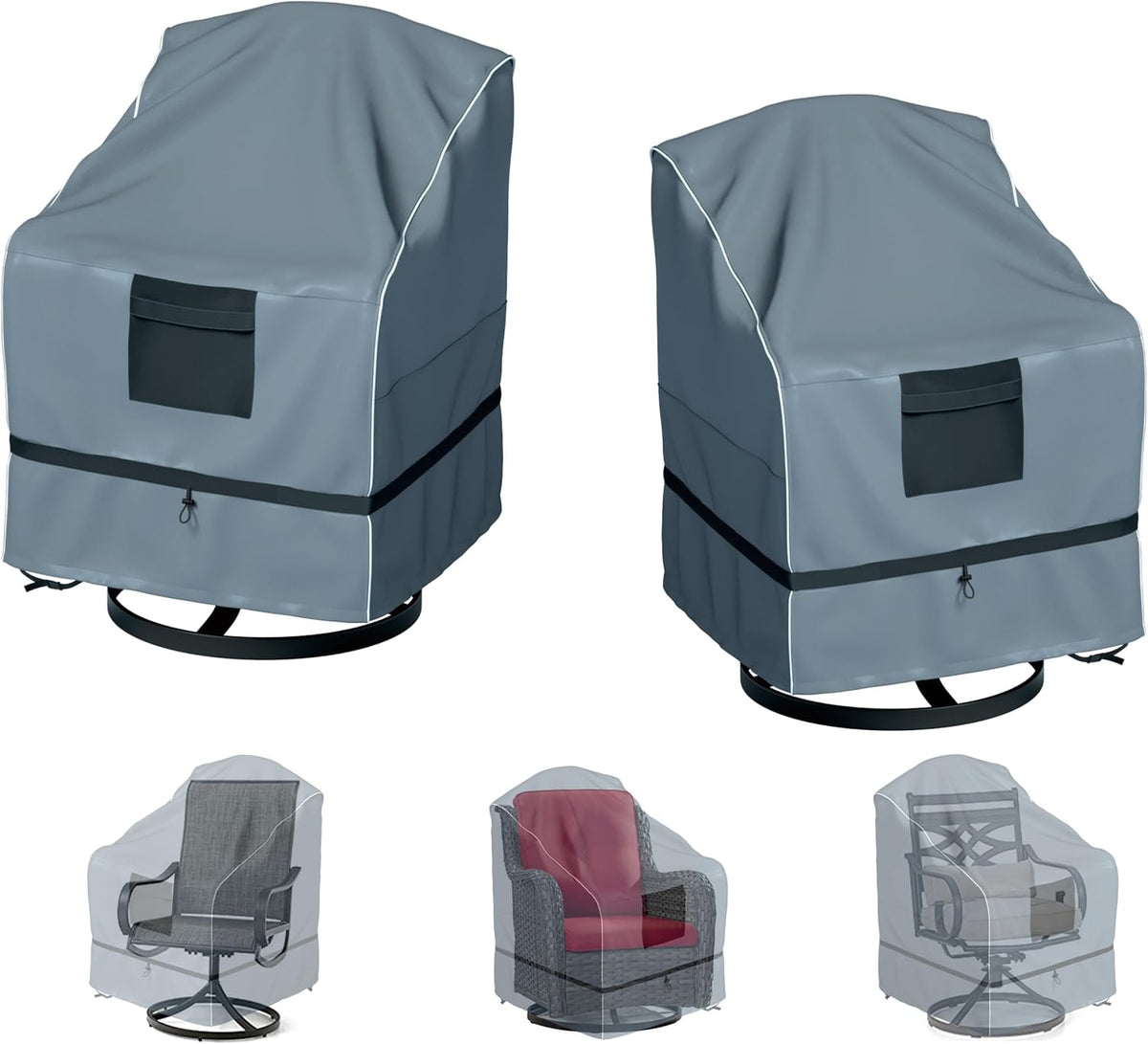 Outdoor Swivel Lounge Chair Cover 2 Pack, Waterproof Heavy Duty Outdoor Outdoor Lawn Patio