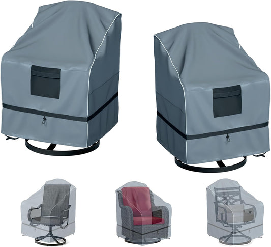 Outdoor Swivel Lounge Chair Cover 2 Pack, Waterproof Heavy Duty Outdoor Outdoor Lawn Patio