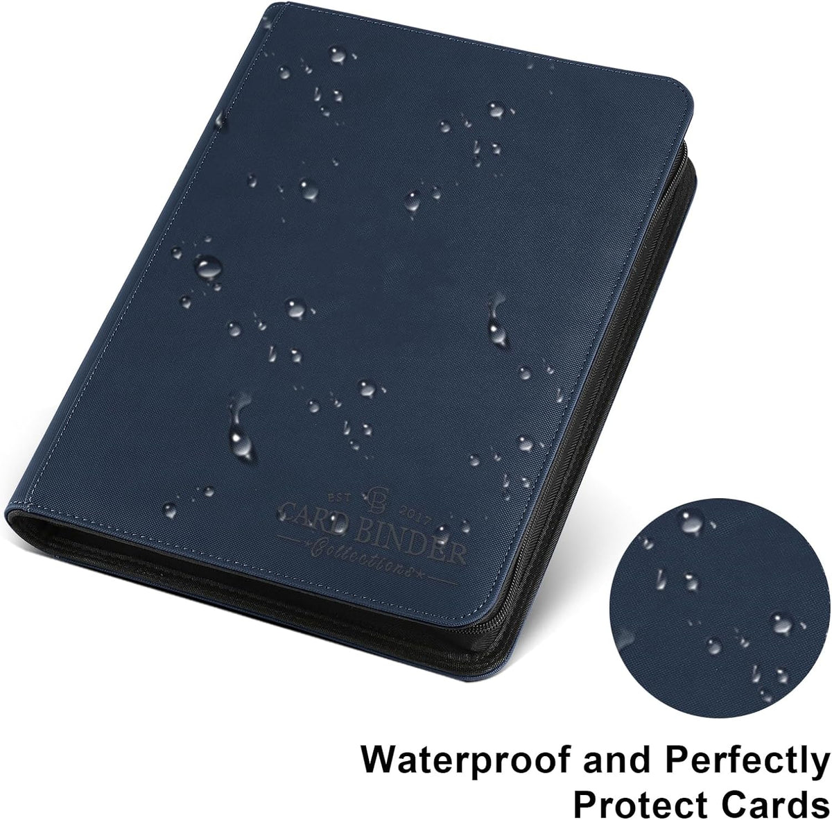 Trading Card Binder 16 Pocket, Foalgo PU Cover Card Binder for 1000+ Cards, Premium Trading Card
