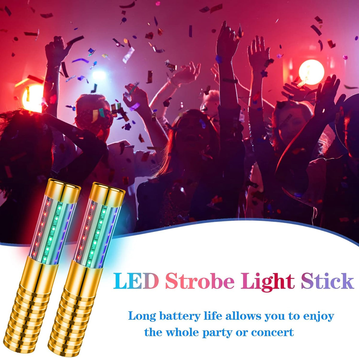 4 Pieces Strobe Baton Bottle Service Sparklers Metallic Bottle Service Lights Handheld Light for