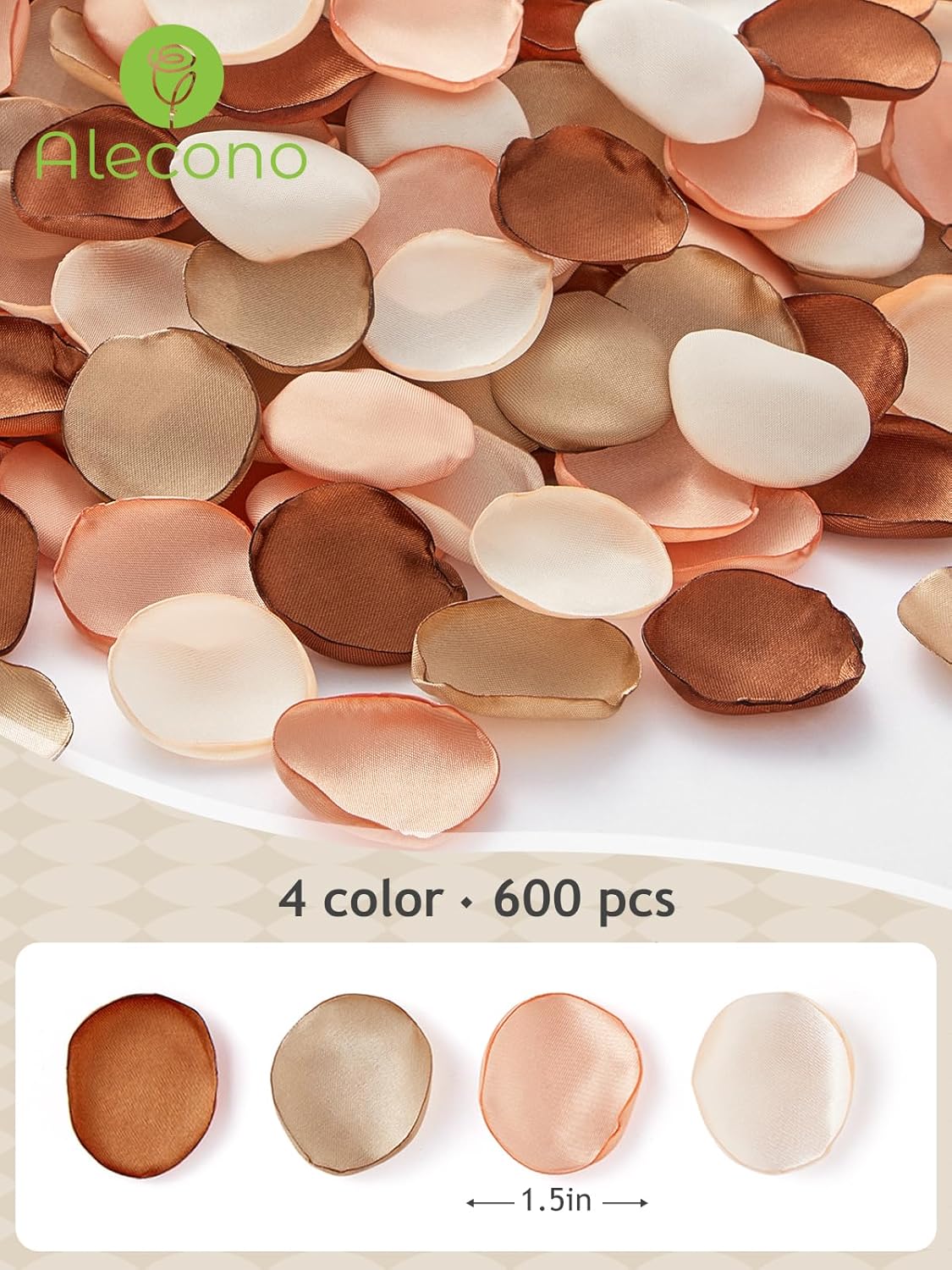 Alecono 𝟲𝟬𝟬𝙋𝙘𝙨 Silk Rose Petals, Faux Rose Petals Orange Rose Petals for Wedding Proposal