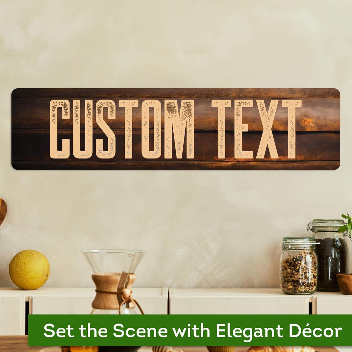 Custom Sign, Custom Street Sign, 11 Font Colors, 13 Font Styles, 4 Hole Options, 22 Sizes, 6x24