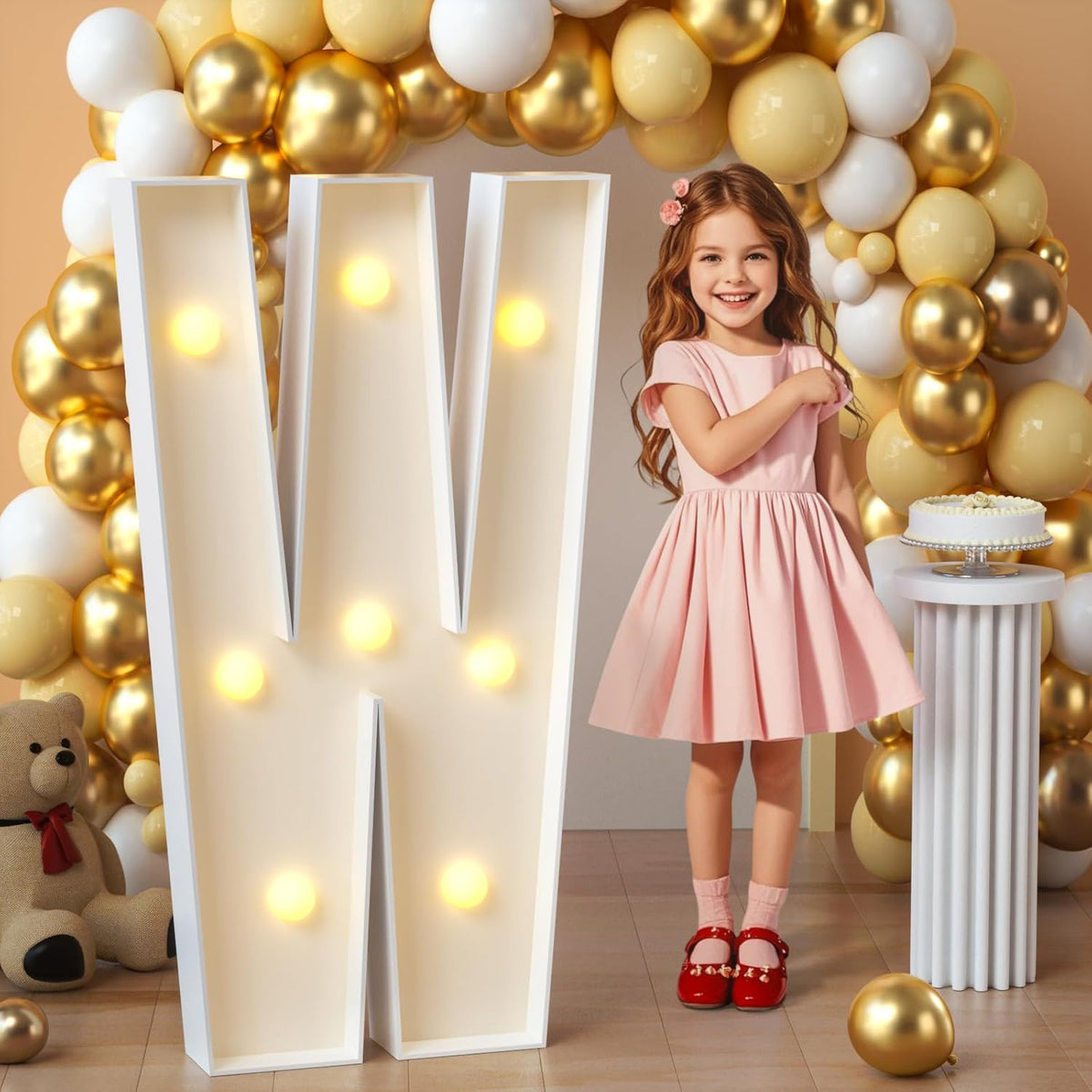 imprsv Marquee Light Up Letters, 3FT Mosaic Letters with Light for Baby Shower Graduation Party