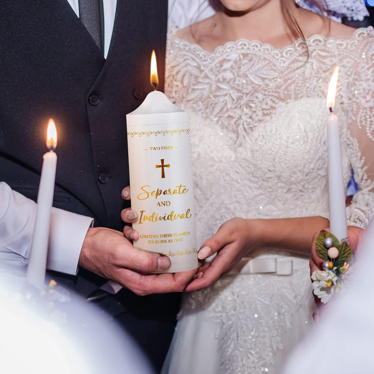 Frienda Unity Candles for Wedding Ceremony Set Wedding Unity Taper Candles Catholic Religious