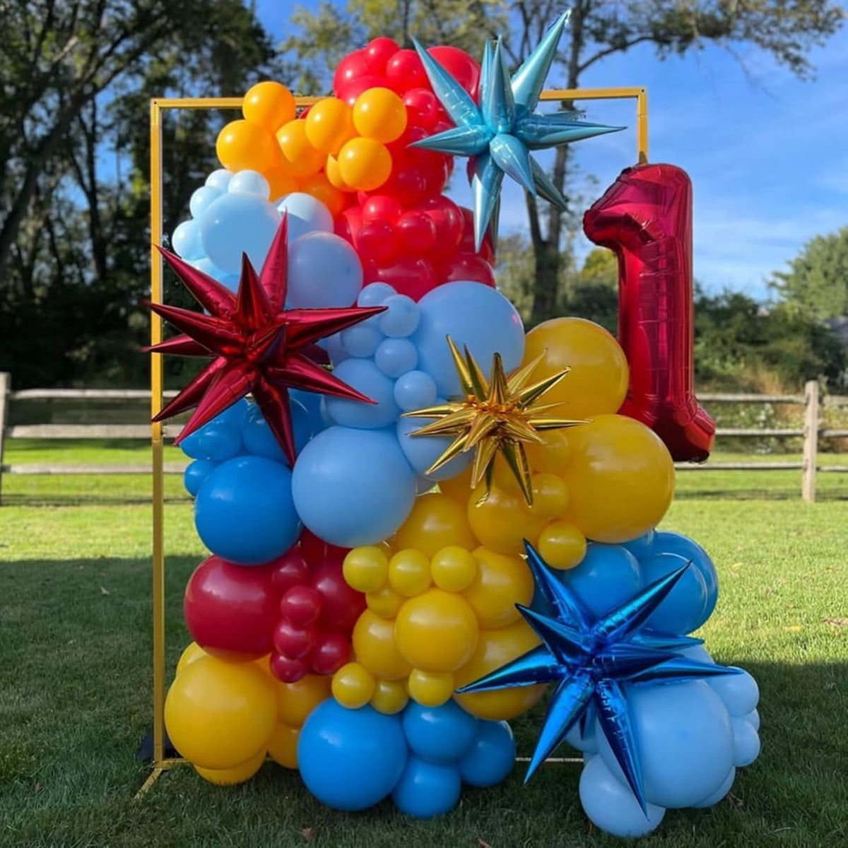 Colorful Star Balloons 12pcs, 27/22 Inch Foil Rainbow Star Explosion Balloons, Large Spike Mylar