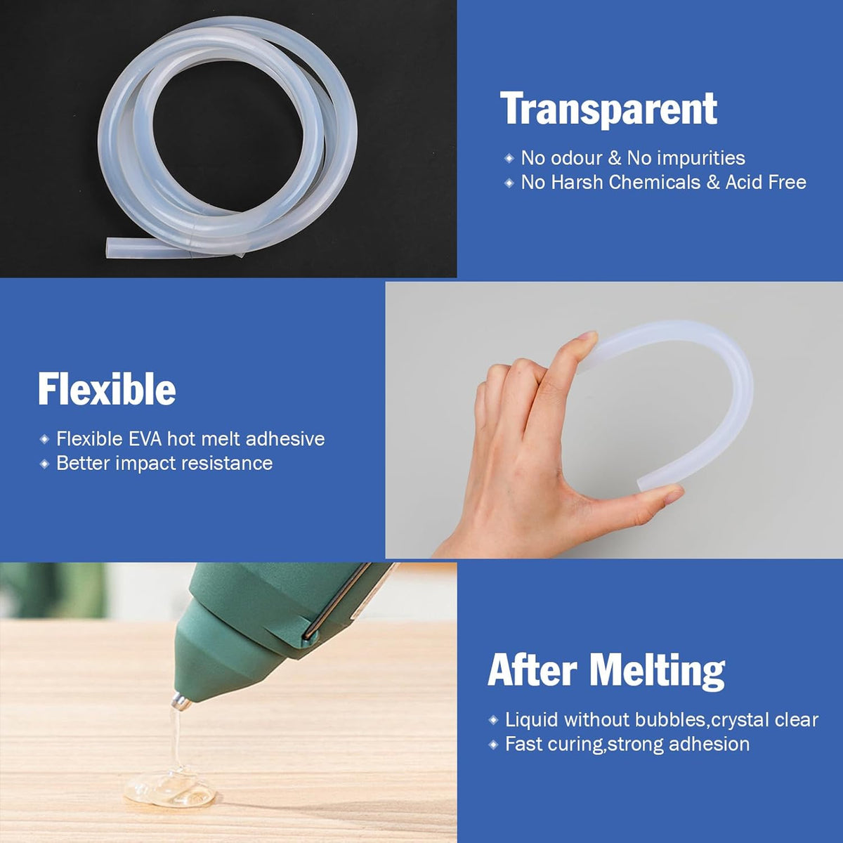 5 Rolls Hot Glue Sticks, Full Size 3 FT Long x 0.43" Diameter Glue Sticks for Glue Gun, Widely Used