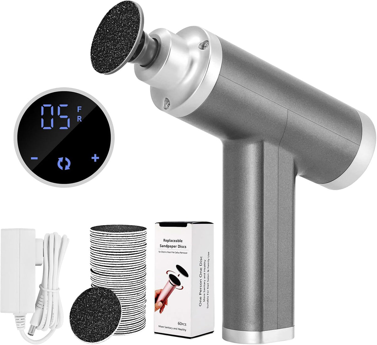 Upgraded Electric Callus Remover for Feet 4500rpm, Adjustable Speed Electric Foot Callus Remover