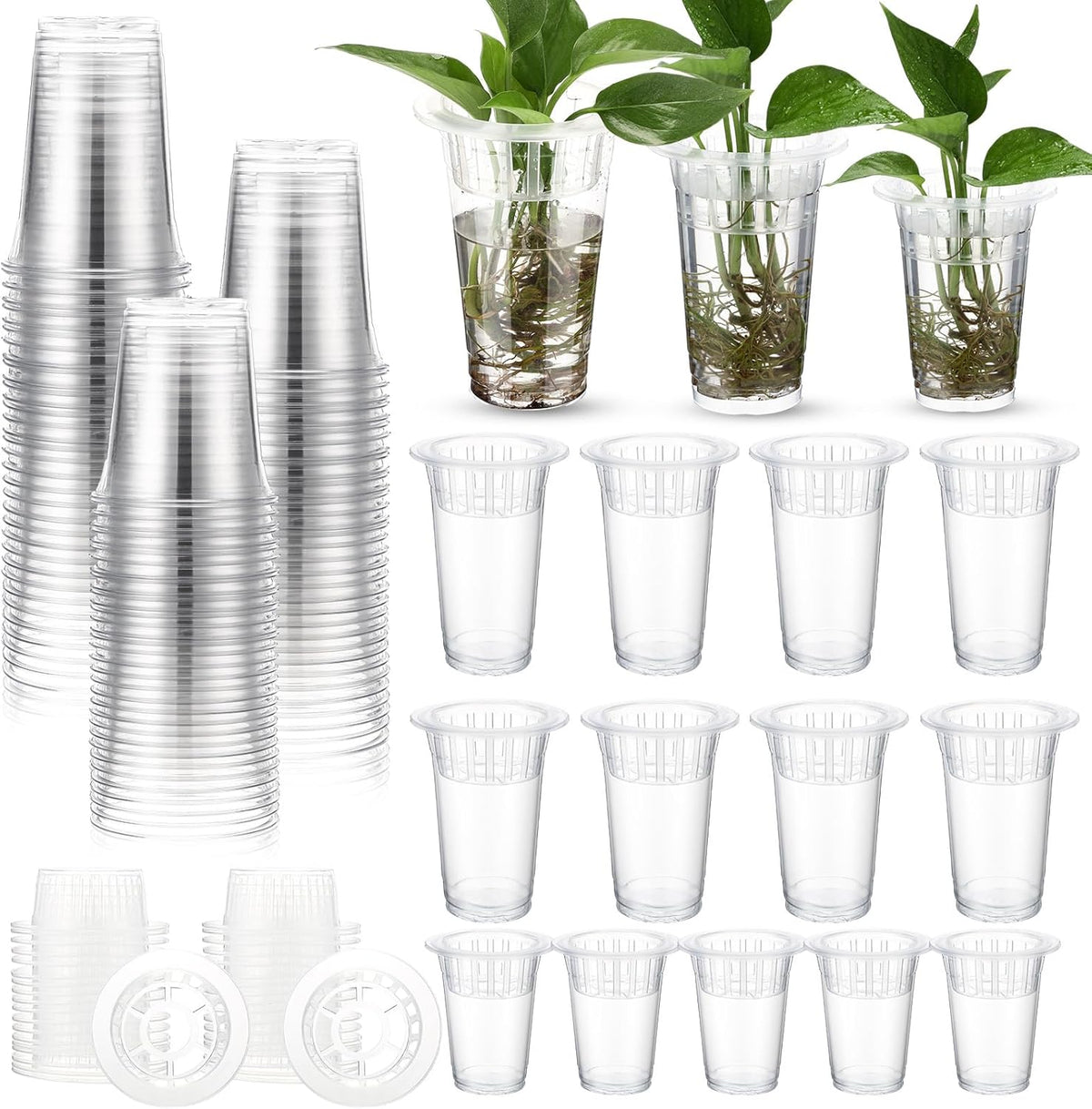 Baderke 35 Pack Plastic Plant Propagation Station Desktop Terrariums Plant Tabletop Vase with