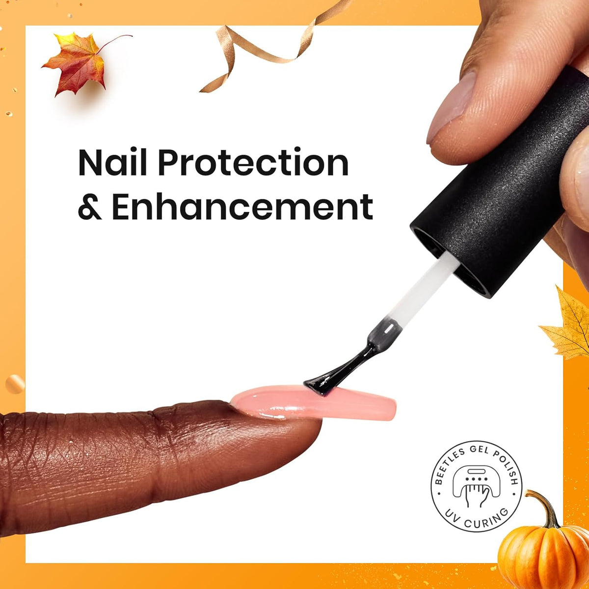 Beetles 3Pcs 15ml Builder Nail Gel with No Wipe Top Coat Gel Nail Polish and Base Coat Halloween