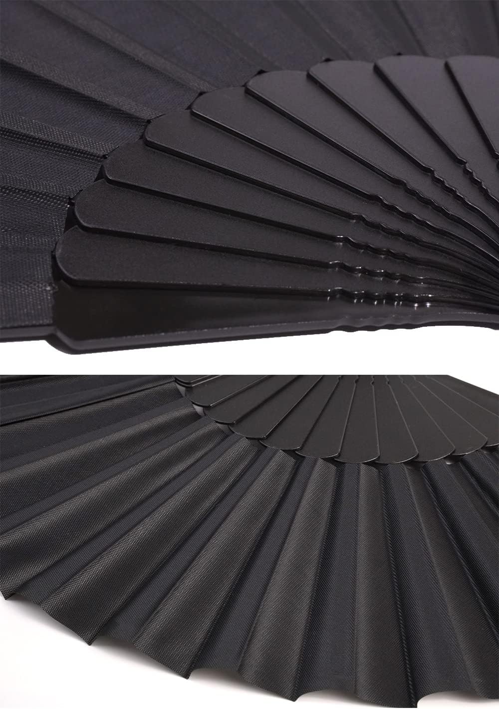 HUNANBANG 1 Dozen 12 Pieces Folding Hand Fans Church Wedding Gift, Party Favors, DIY Decoration