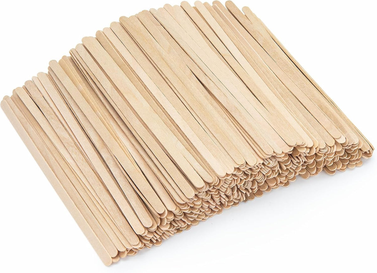 WISYOK 600 PCS Coffee Stirrers, 5.5 Inch Premium Birch Wood Sticks, Smooth Round Ends