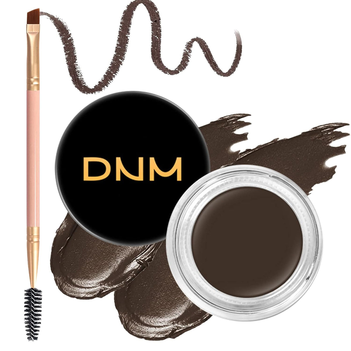 2Pcs Brow Pomade Set with Dual-ended Eyebrow Brush, High pigment Water proof Natural finish Eyebrow