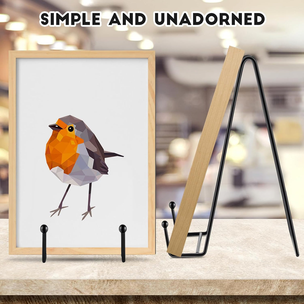 IBosins 5 Pack 10 Inch Plate Holder Display Stands, Large Metal Black Frame Stand for Picture
