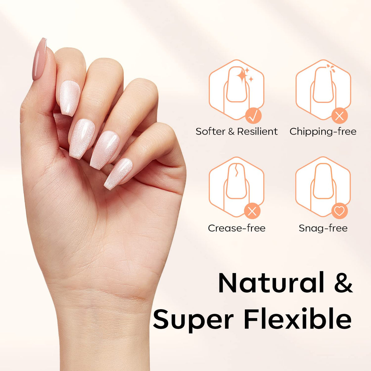Modelones Short Coffin Nail Tips - 500Pcs Fake Nails Gel Tips Half Matte Full Cover No Filed