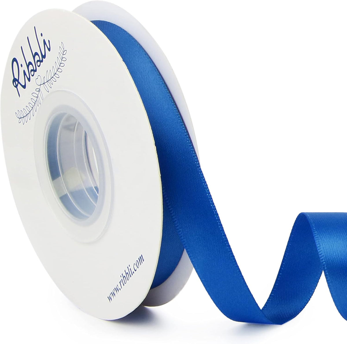 Ribbli Royal Blue Double Faced Satin Ribbon,1/2” x Continuous 25 Yards,Use for Craft Bows Bouquet