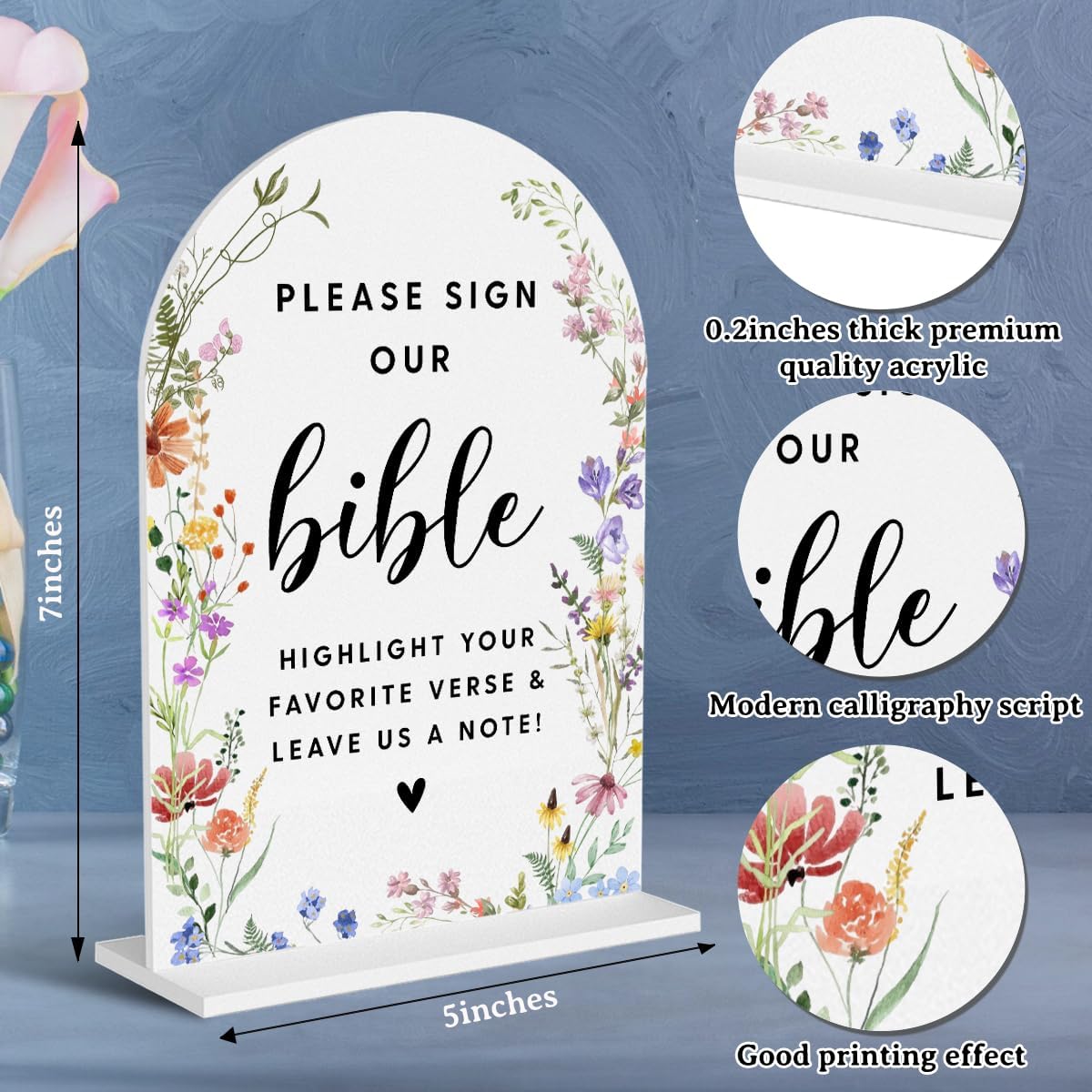 Acrylic Wedding Signs, Please Sign Our Bible Signs for Marriage Reception, Bridal Shower