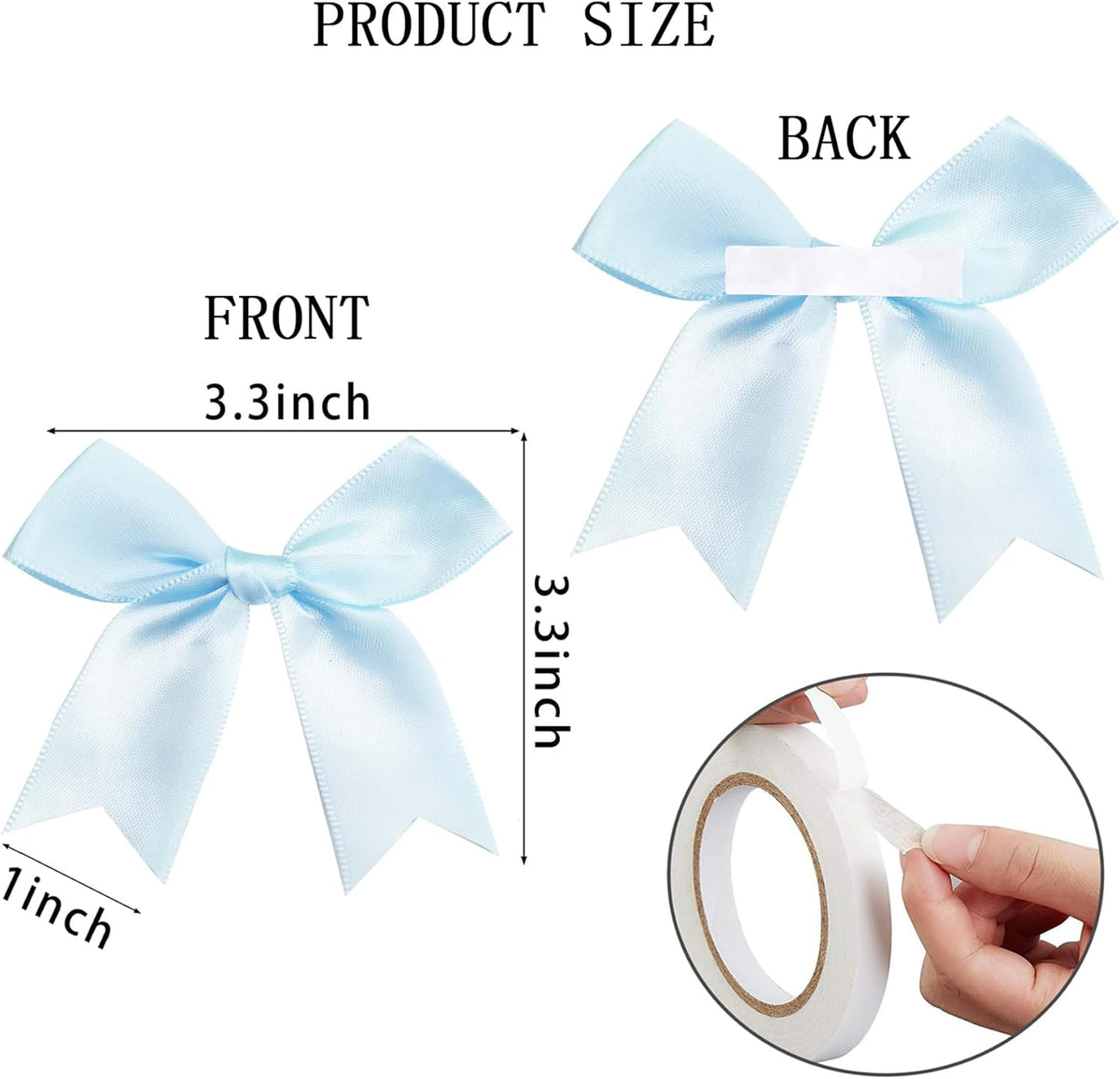 50 Pieces Gift Wrap Bows Premium Satin Ribbon Bows 3.3 Inch Craft Bows for Gift Wrapping DIY Treat