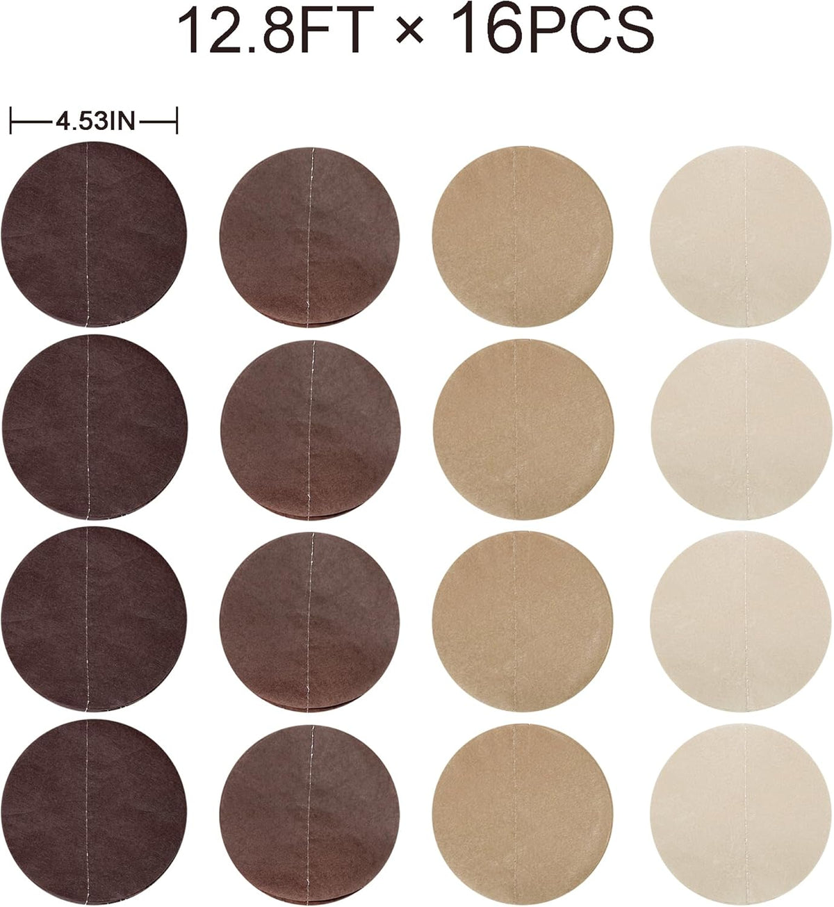 205Ft Brown Party Decorations Ombre Cream Tan Brown Boho Circle Dots Backdrop Streamer Tissue Paper