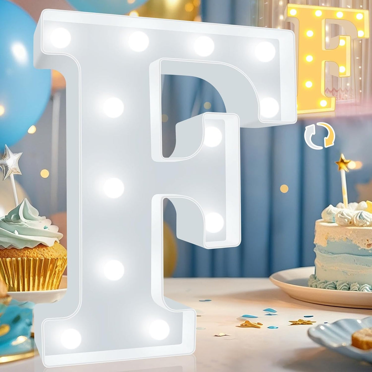 Pooqla LED Marquee Letter Lights, Warm White and Cool White Decorative Lighted Letters, Light Up
