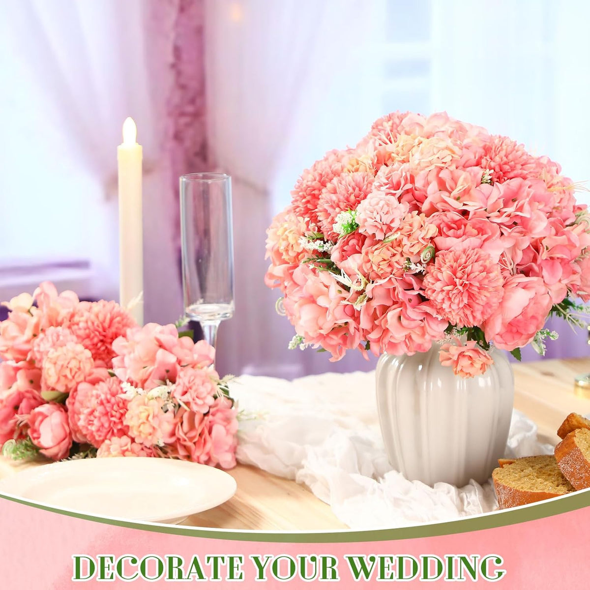 Tigeen Artificial Flowers Artificial Peonies Silk Flowers Faux Peony Fake Peony Silk Hydrangea