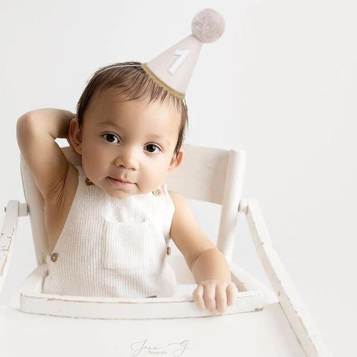 MAMUXI Natural Boho Birthday Hat - 1st Birthday Hat,Natural Boho First/1st Birthday