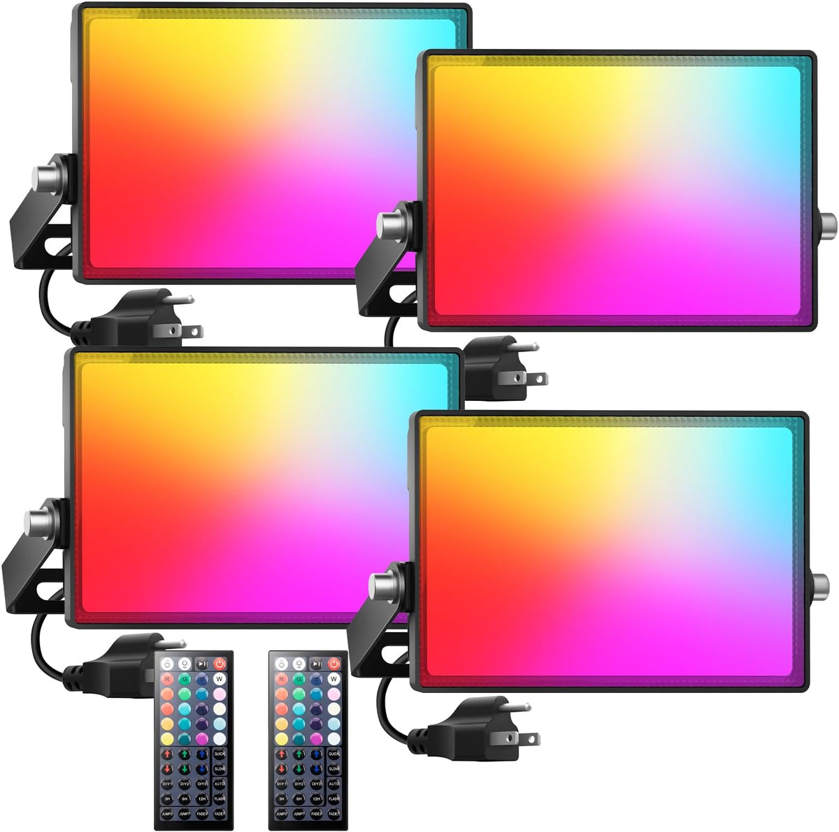 Onforu LED Flood Light Outdoor 1000W Equivalent, 150W Color Changing RGBW Floodlight with Remote