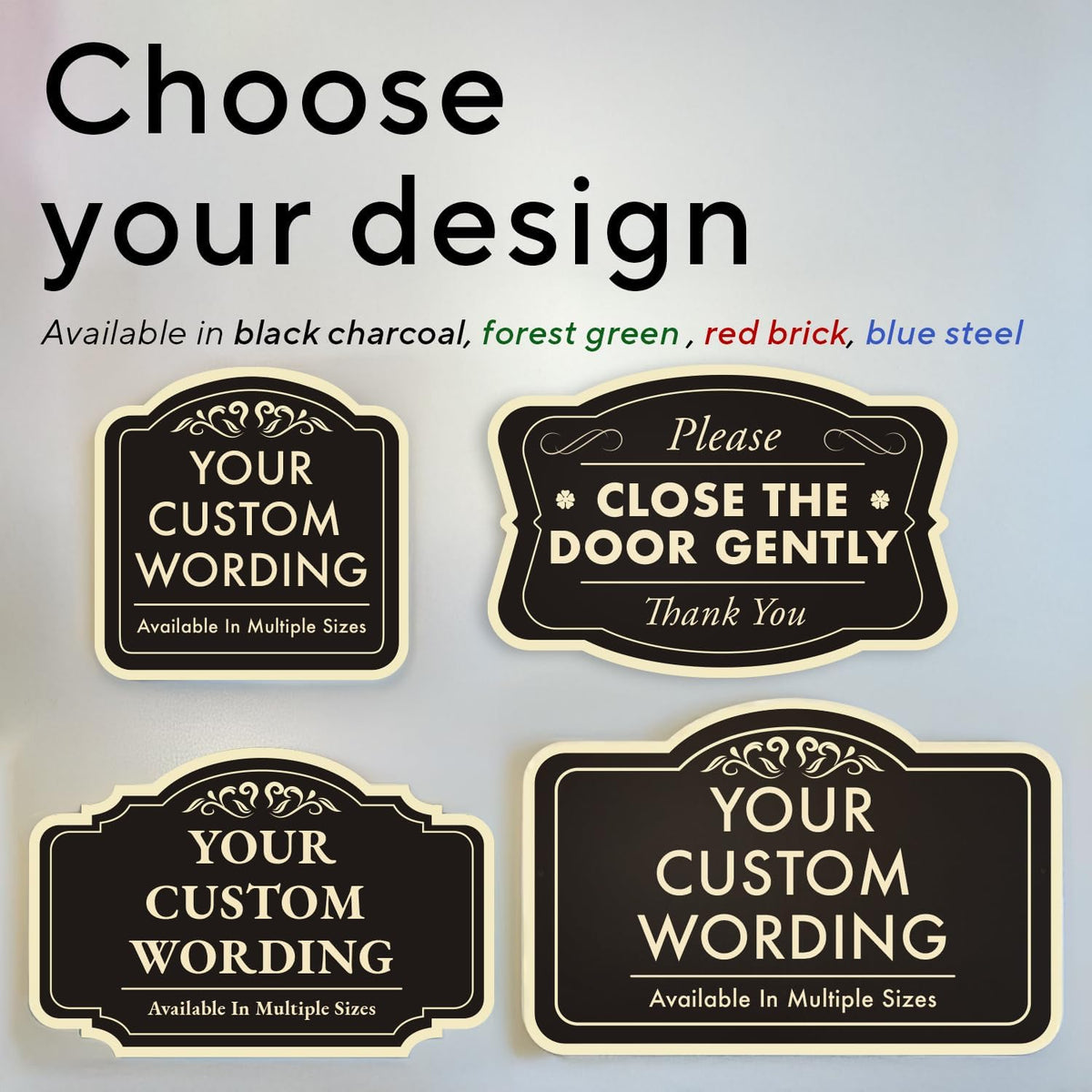 Custom Outdoor Decorative Signs, Personalized Aluminum, Waterproof USA Signs - Design 2 Black