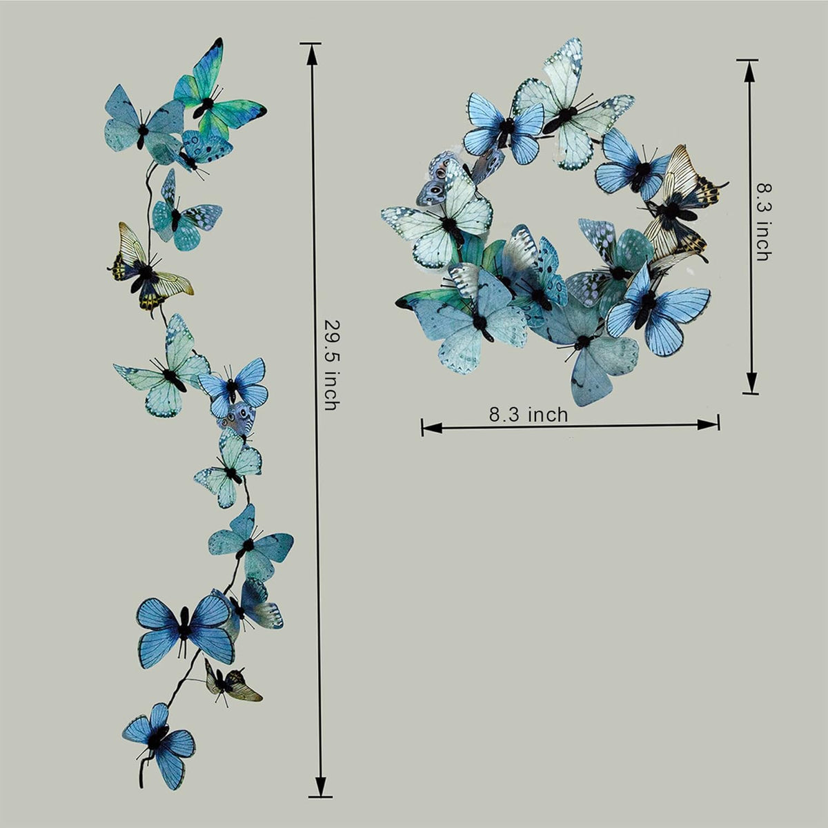 Artificial Butterfly Garland, Fake Butterfly Decorative Vines, DIY 3D Unique Butterfly Hanging