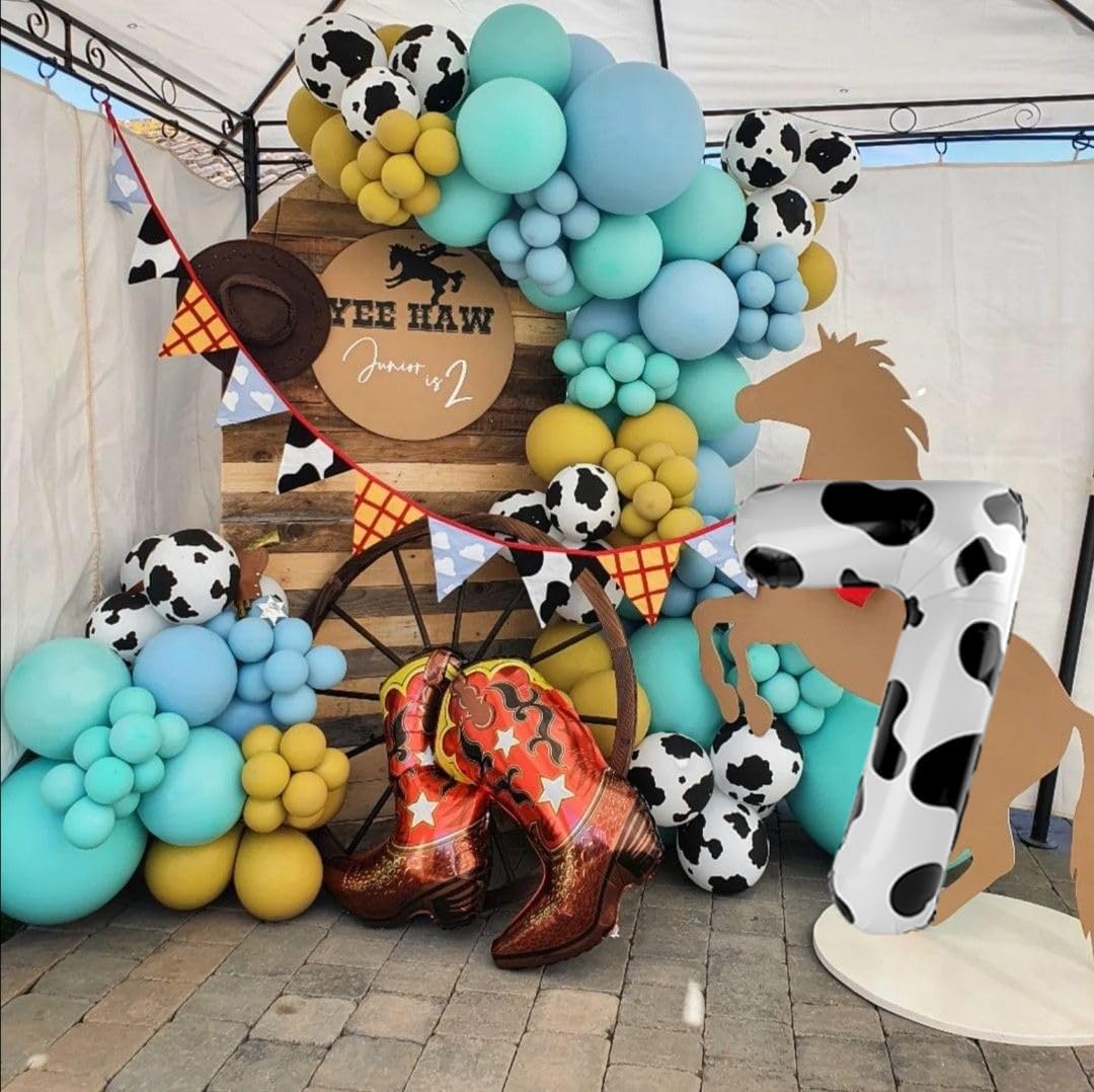 Cow Print Number Balloon Birthday Decorations, 40 inch Number balloon 0-9(Zero-Nine), Cow Balloon
