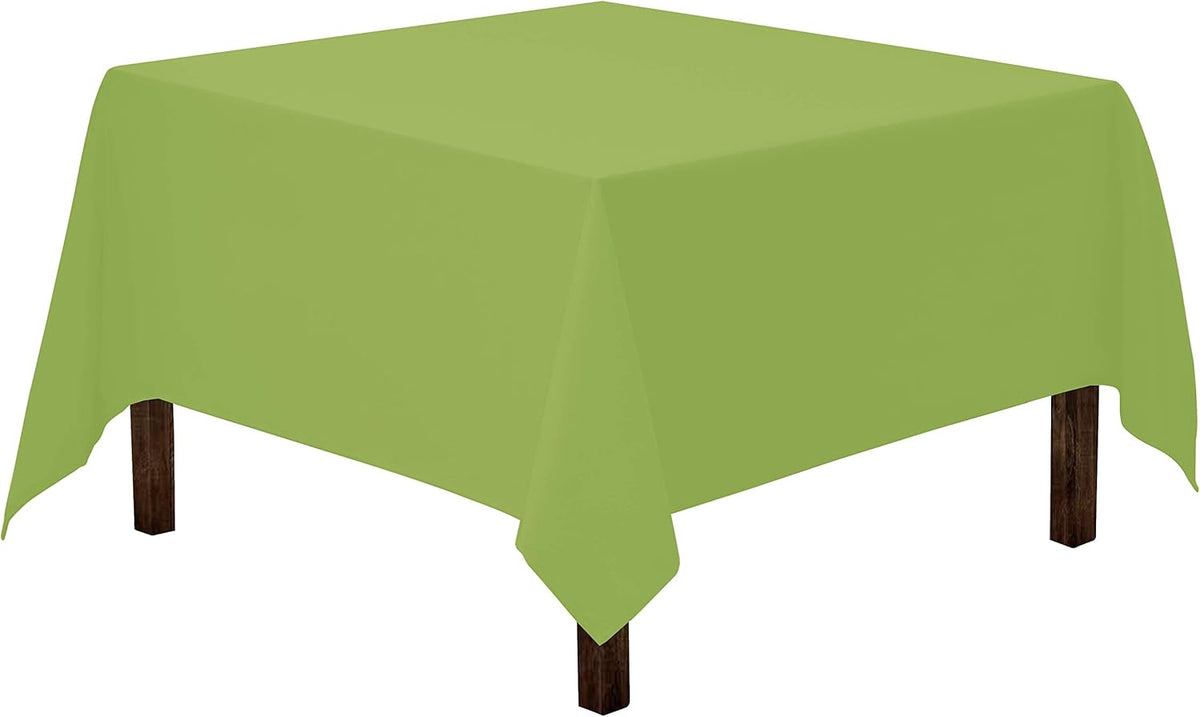 Gee Di Moda Square Tablecloth - 70 x 70 Inch Apple Green Table Cloth for Medium Square or Round
