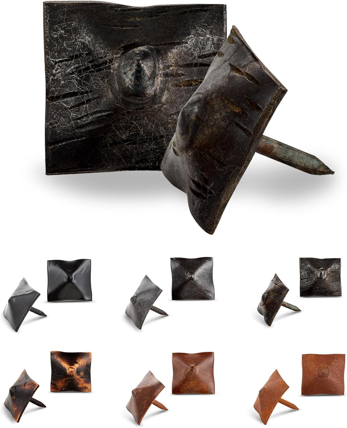 50 Pack 1" Square Head Iron Clavos Decorative Nails – Unfinished – Handmade Rustic Square Fasteners