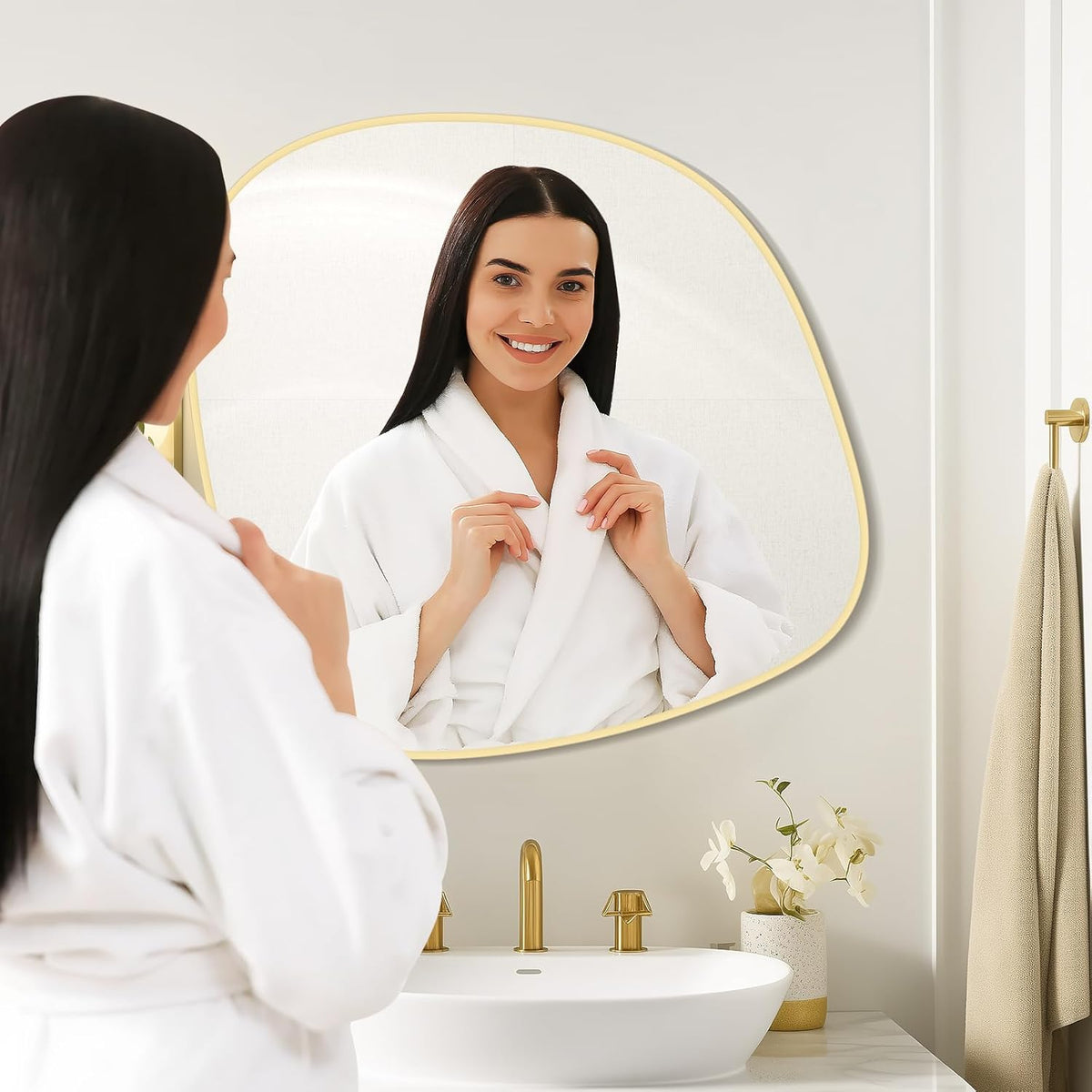 WallBeyond Asymmetrical Mirror, Irregular Wall Mirror, Wall Mirrors Decorative for Bedroom Living