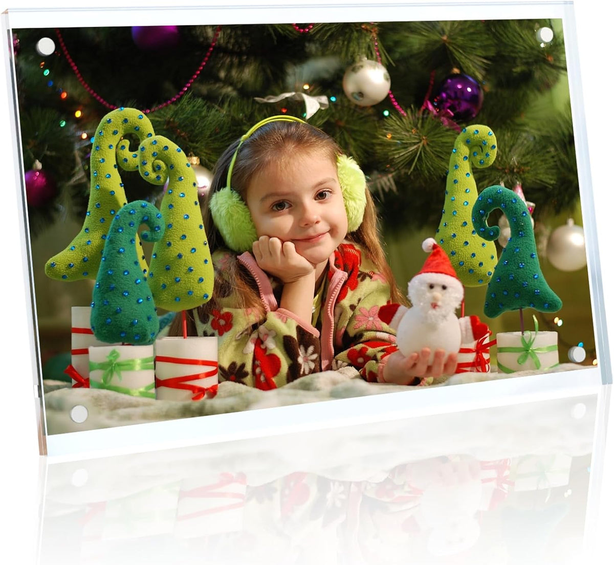 HELPLEX Picture Frames, 1 Pack 6x8 inch Acrylic Picture Frame Clear 6 x 8 Photo Frames Magnetic