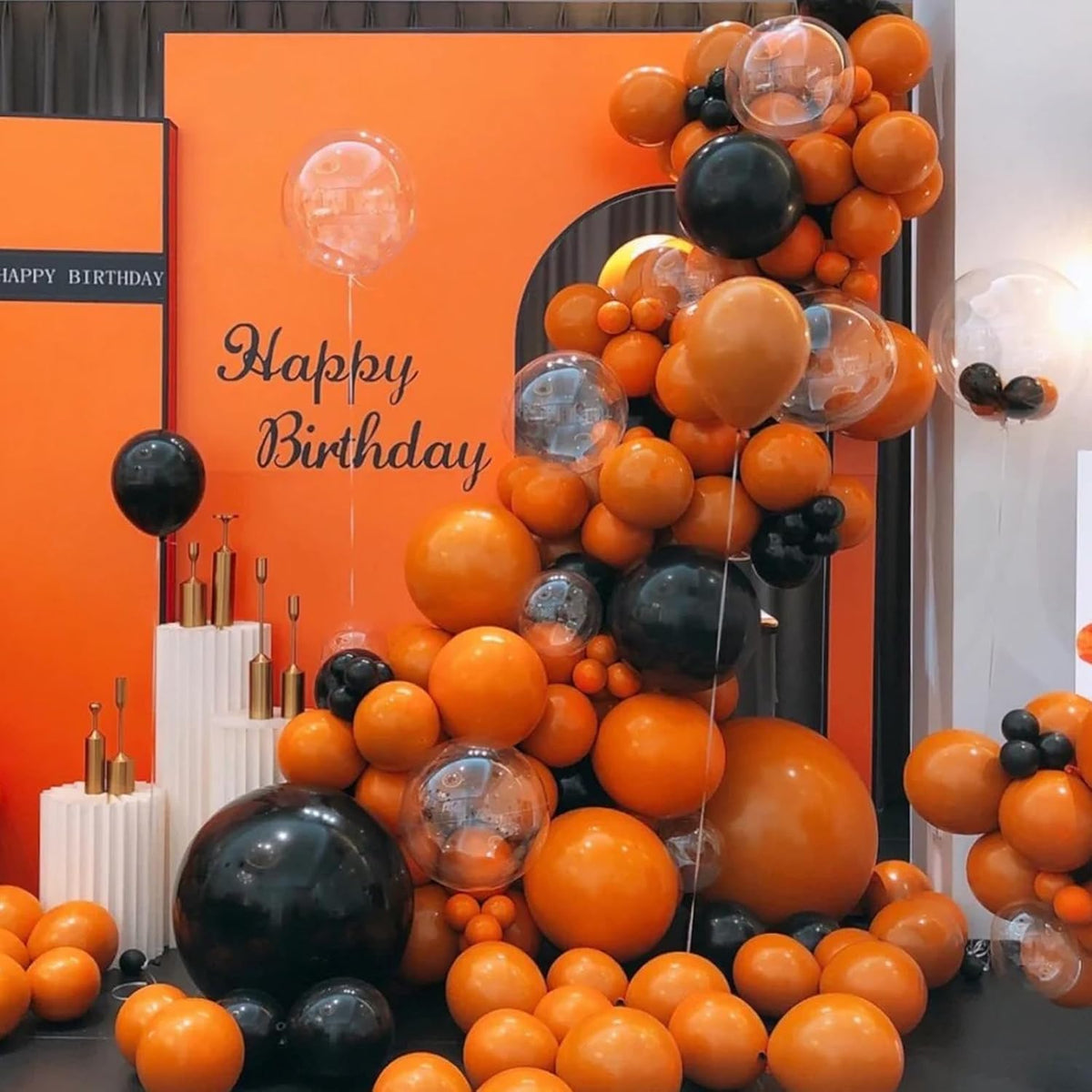 90pack Retro Orange Balloons Different Size 18/12/10/5 Inch Retro Orange Balloon Garland Arch Kit