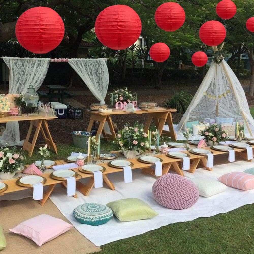 BEISHIDA Red Round Paper Lanterns Decorative Hanging Asia Chinese Japanese Paper Lanterns Lamp for
