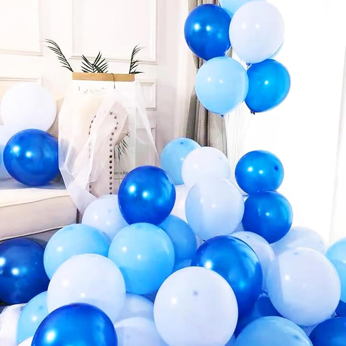 KAWKALSH Light Blue Balloon 12 Inch, 110pcs Latex Party Balloons Helium Bright Color for Birthday