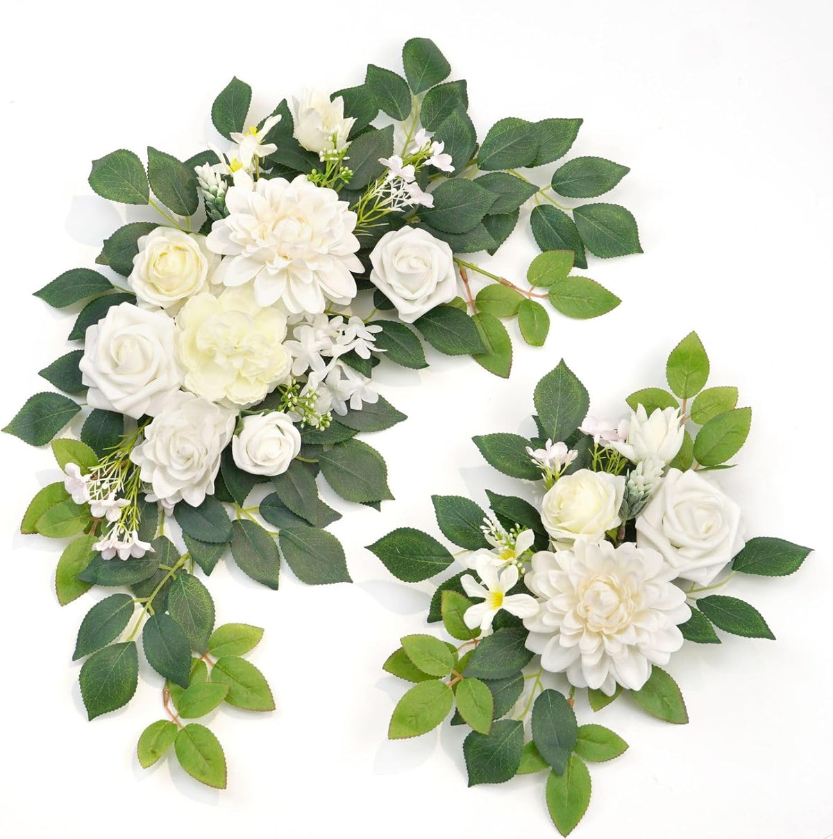Wedding decor (pack of 2) Welcome Sign Flower Backdrop Garland For Ceremony Reception Wall Easel