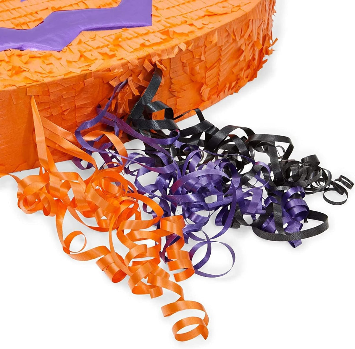 Halloween Pinata Jack-O-Lantern Pumpkin - 17 x 13 x 3 in, Orange, Corrugated Paper - 3 Pull Strings