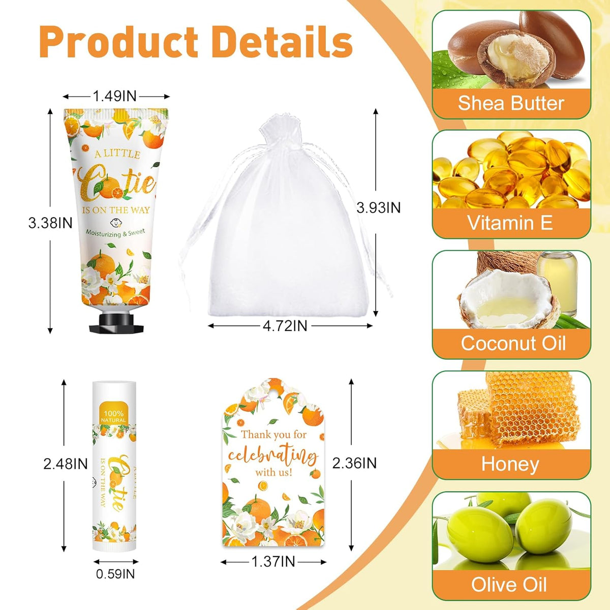 50 Pack Bulk Hand Cream and Bulk Lip Balm Gifts Sets, Bridal Shower Favors and Baby Shower Favors