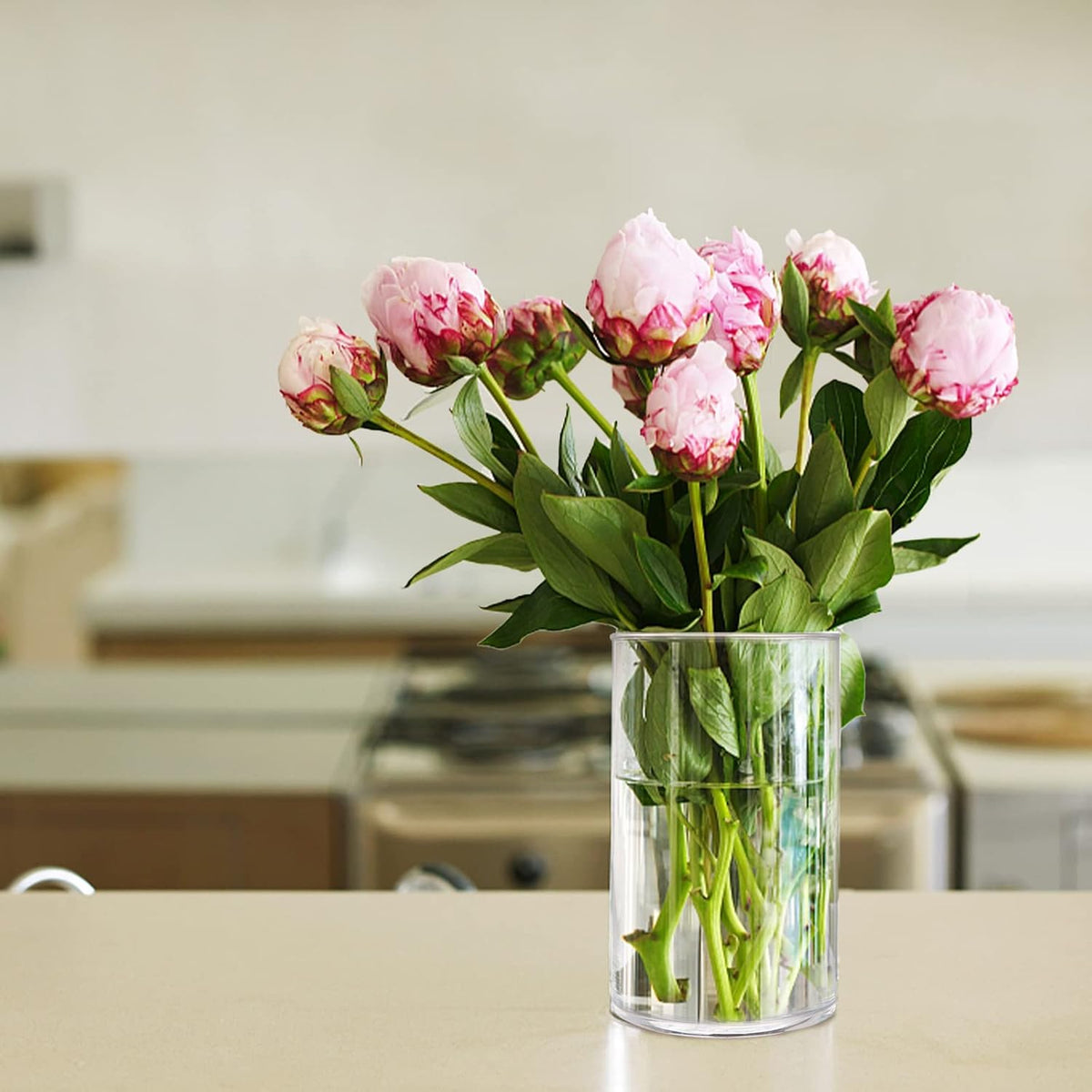 6 Pack Clear Glass Cylinder Vases, 6 Inch Flowers Vase, Floating Candle Holder for Table