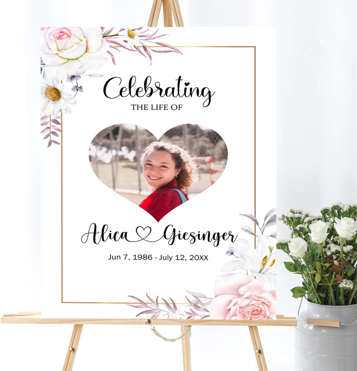 Funeral Heart Collage, Celebration of Life, Funeral Welcome Sign, Large Memorial Poster, Funeral