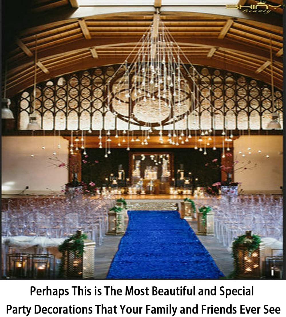 ShinyBeauty Royal Blue Sequin Aisle Runner, 4FTx20FT Glitter Wedding Walkway for Elegant Hallways
