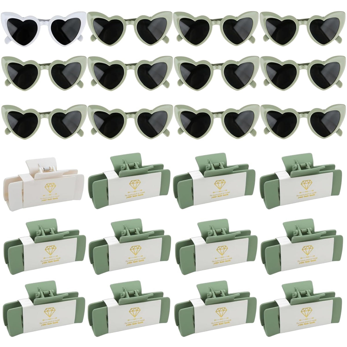 24pcs Bridesmaid Proposal Gifts 4.1inch Bachelorette Matte hair Claw Clip Sunglasses set of 12
