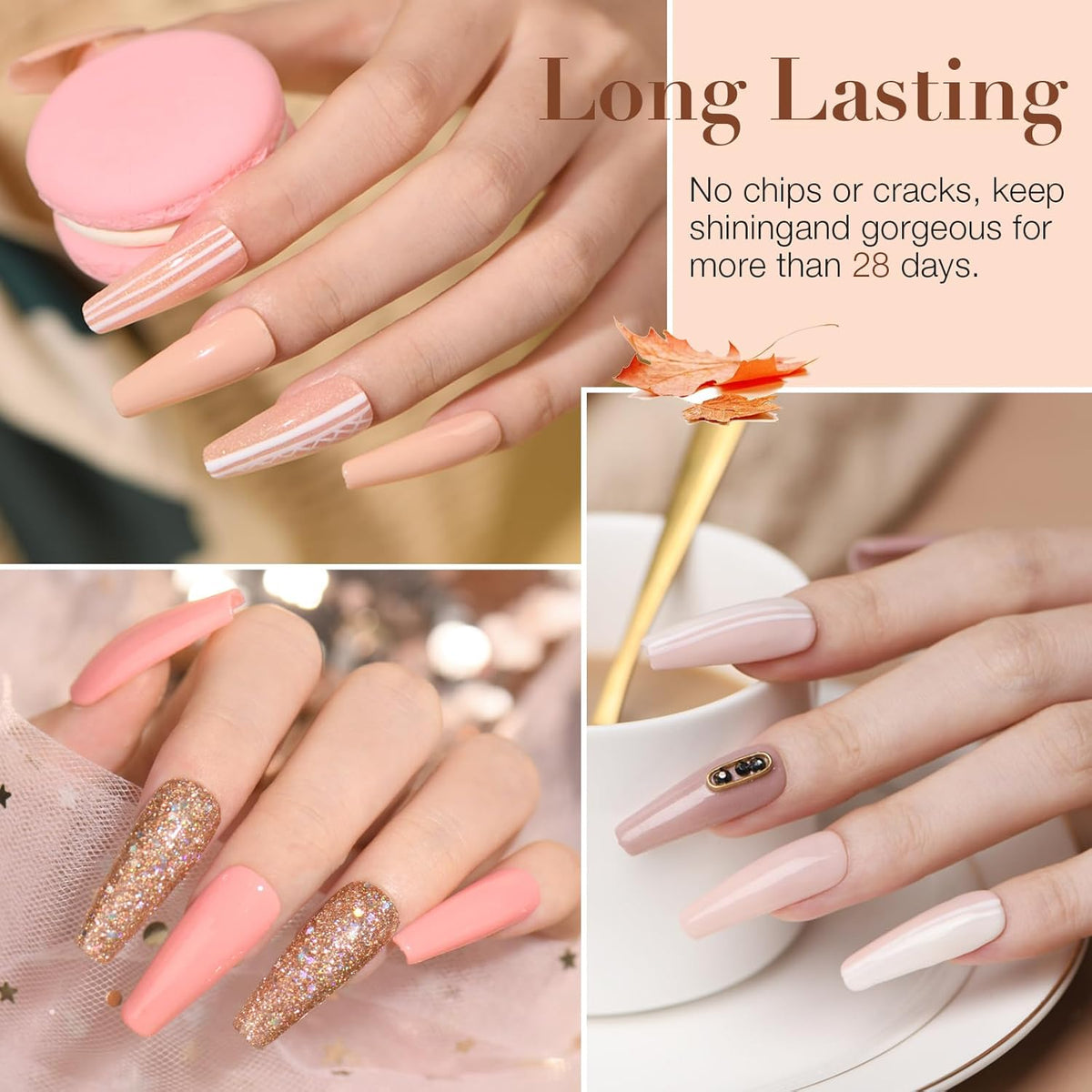 AZUREBEAUTY 30Pcs Dip Powder Nail Kit Starter with Nail Sticks, Nude Skin Tones Neutral Pink 8