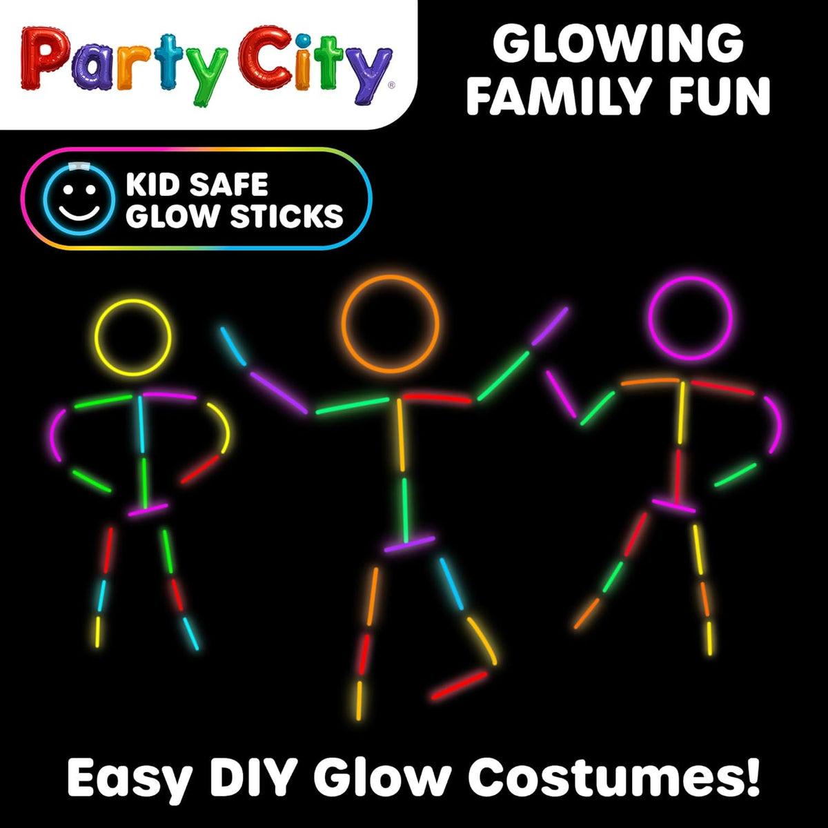 Party City 400 Glow Sticks Bulk Party Pack 8”– Neon Glow in the Dark Party Supplies, Glowsticks