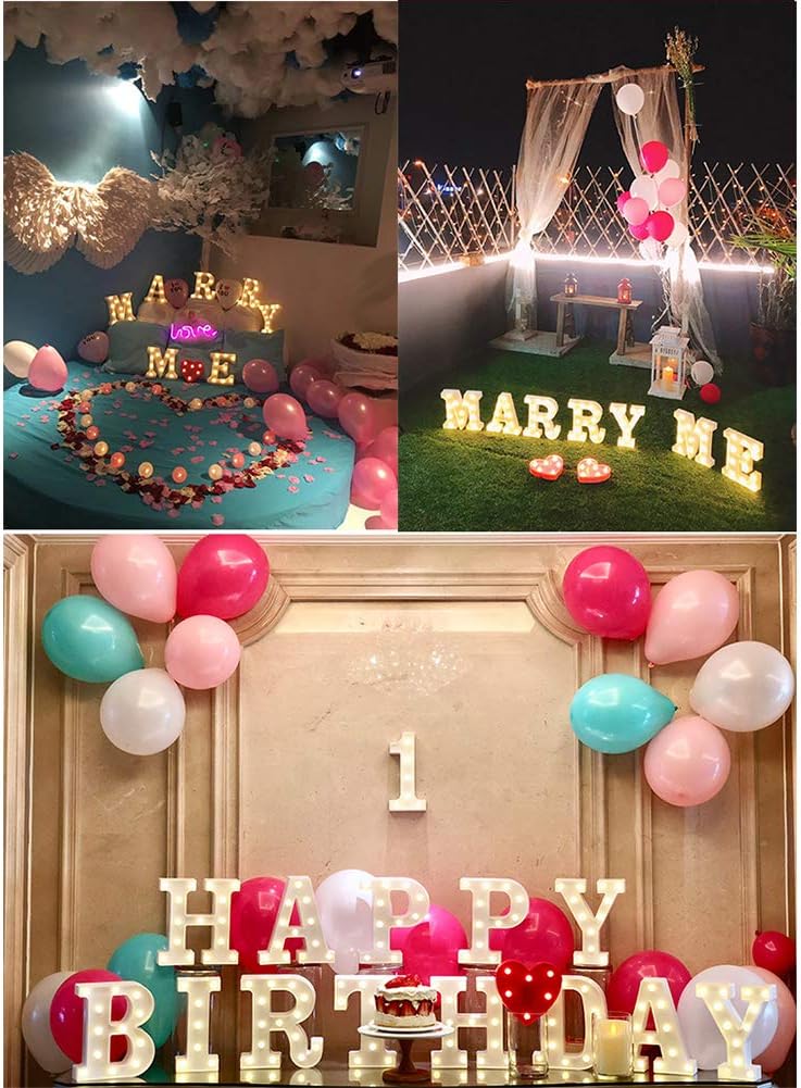 MUMUXI Marquee Light Up Letters | Large Light Up Numbers | Battery Powered and Bright with Every